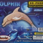 25 piece wooden Dolphin 3D Kit Puzzle.